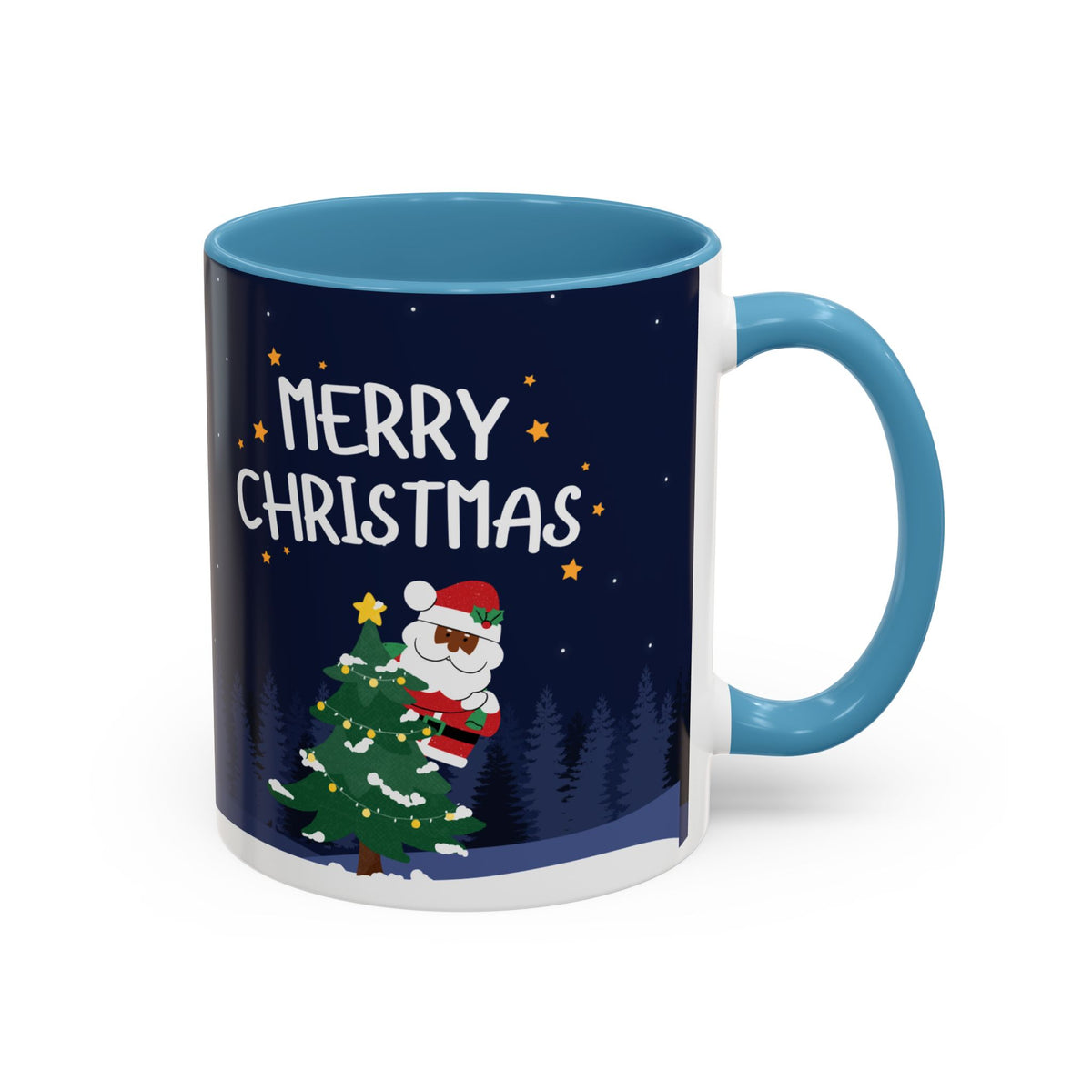 Merry Christmas Black Santa Christmas Mug