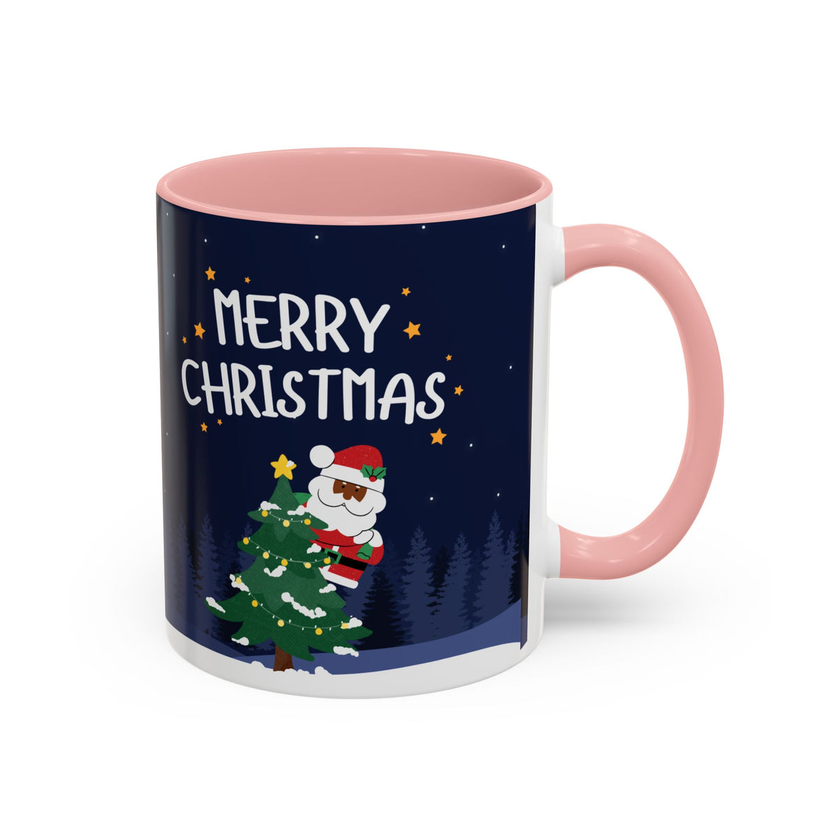 Merry Christmas Black Santa Christmas Mug