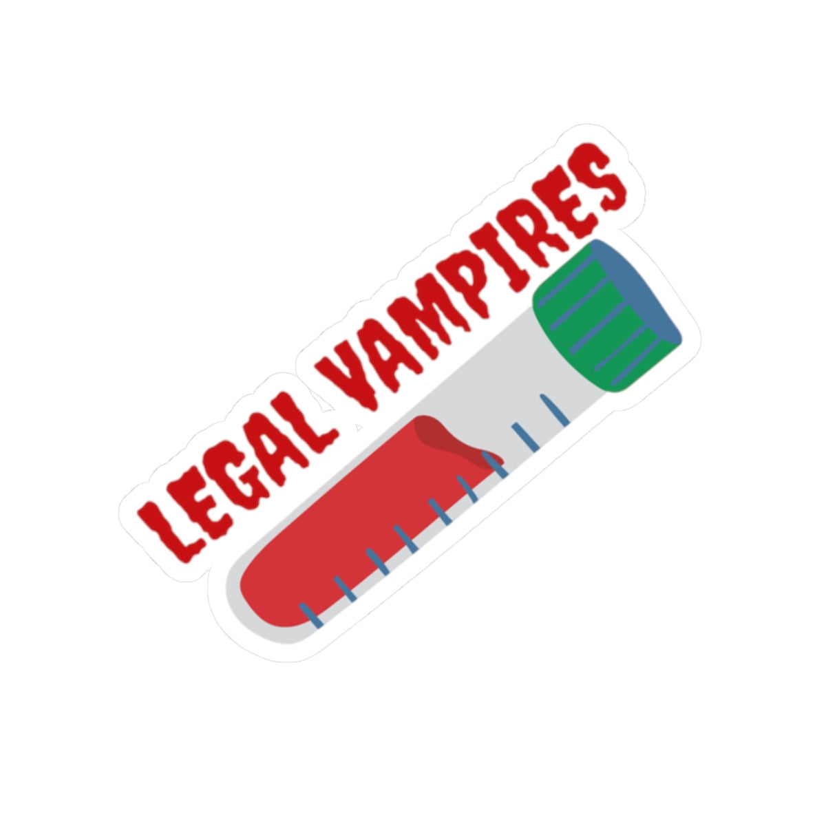 Legal Vampires Sticker — Blood Tube Vinyl Kiss-Cut Decal