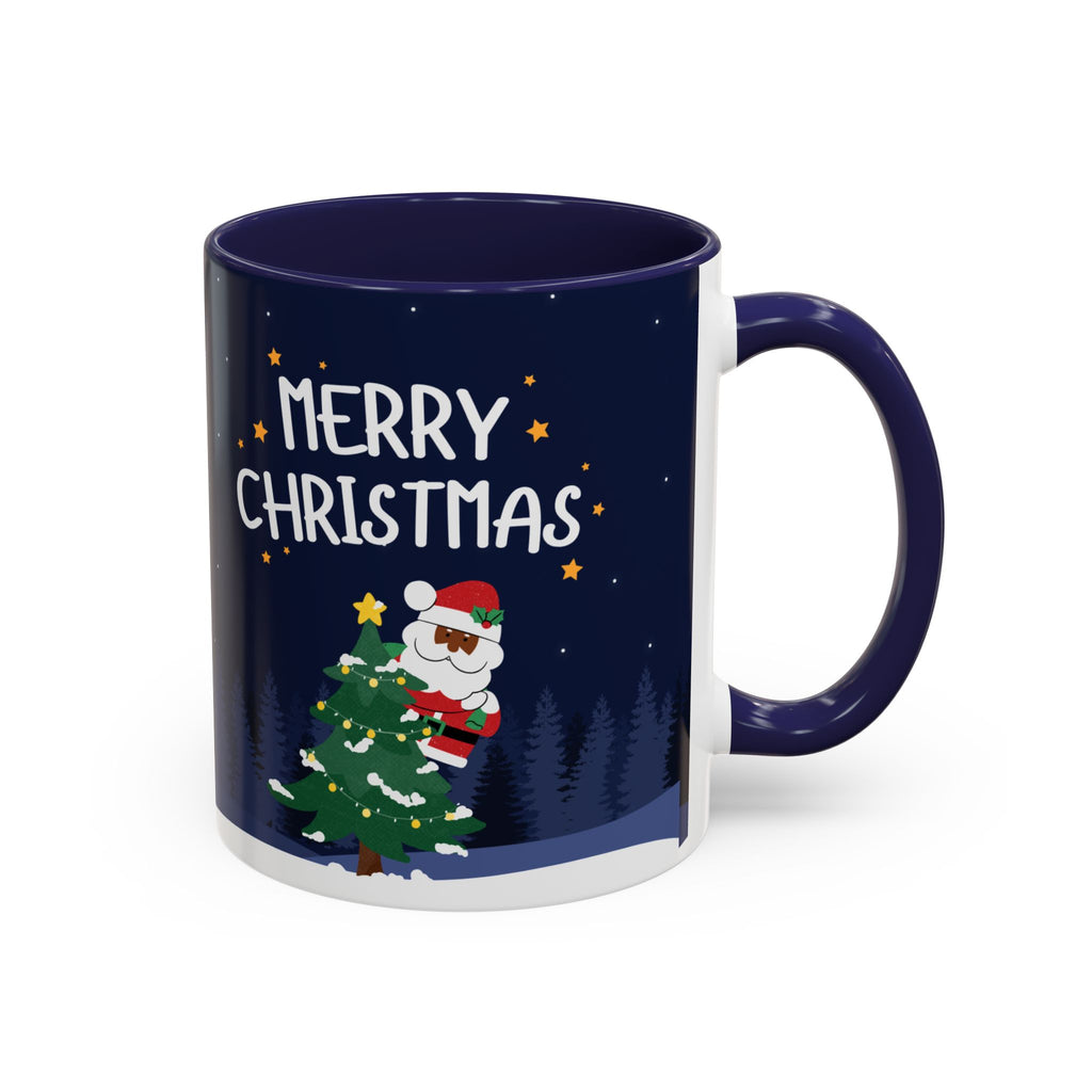 Merry Christmas Black Santa Christmas Mug