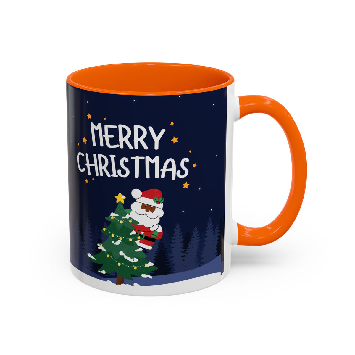 Merry Christmas Black Santa Christmas Mug