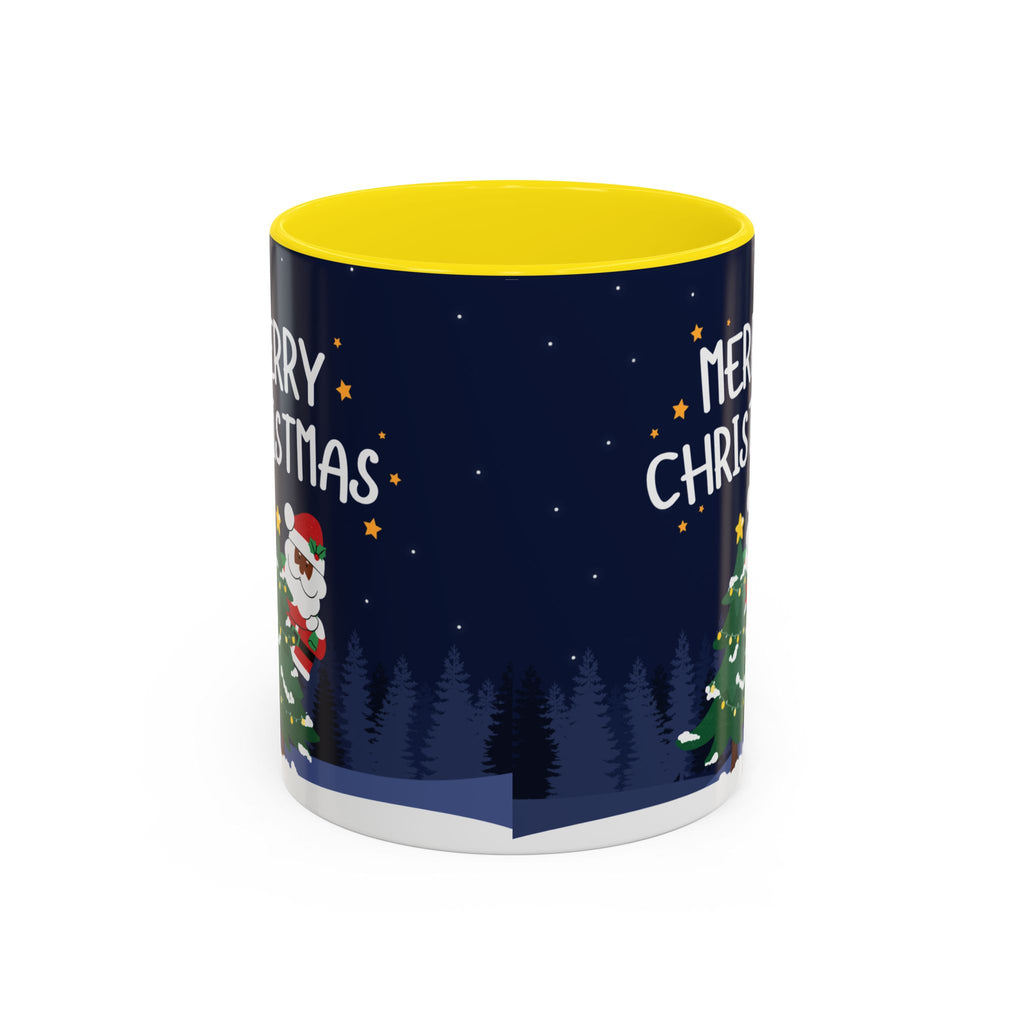 Merry Christmas Black Santa Christmas Mug