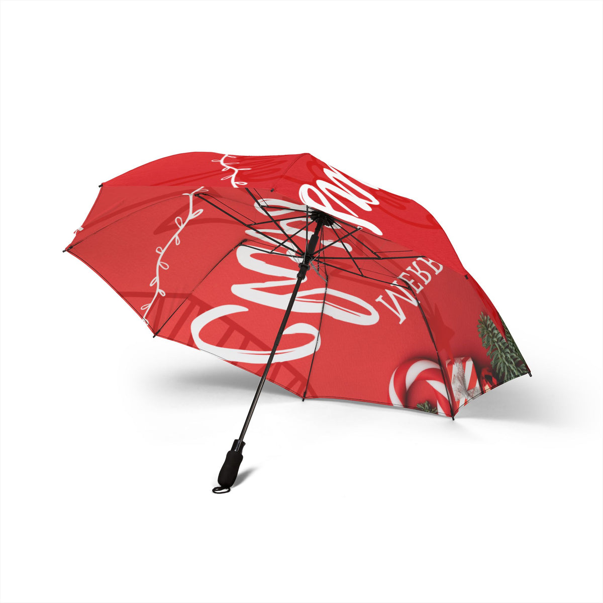 Merry Christmas Red Foldable Umbrella