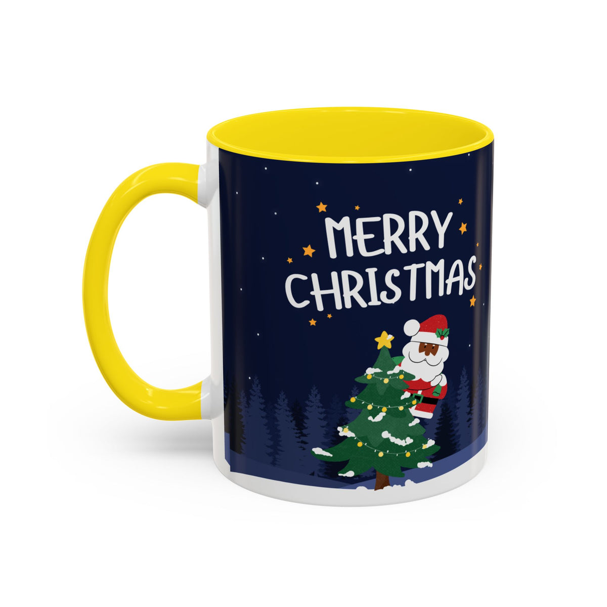 Merry Christmas Black Santa Christmas Mug