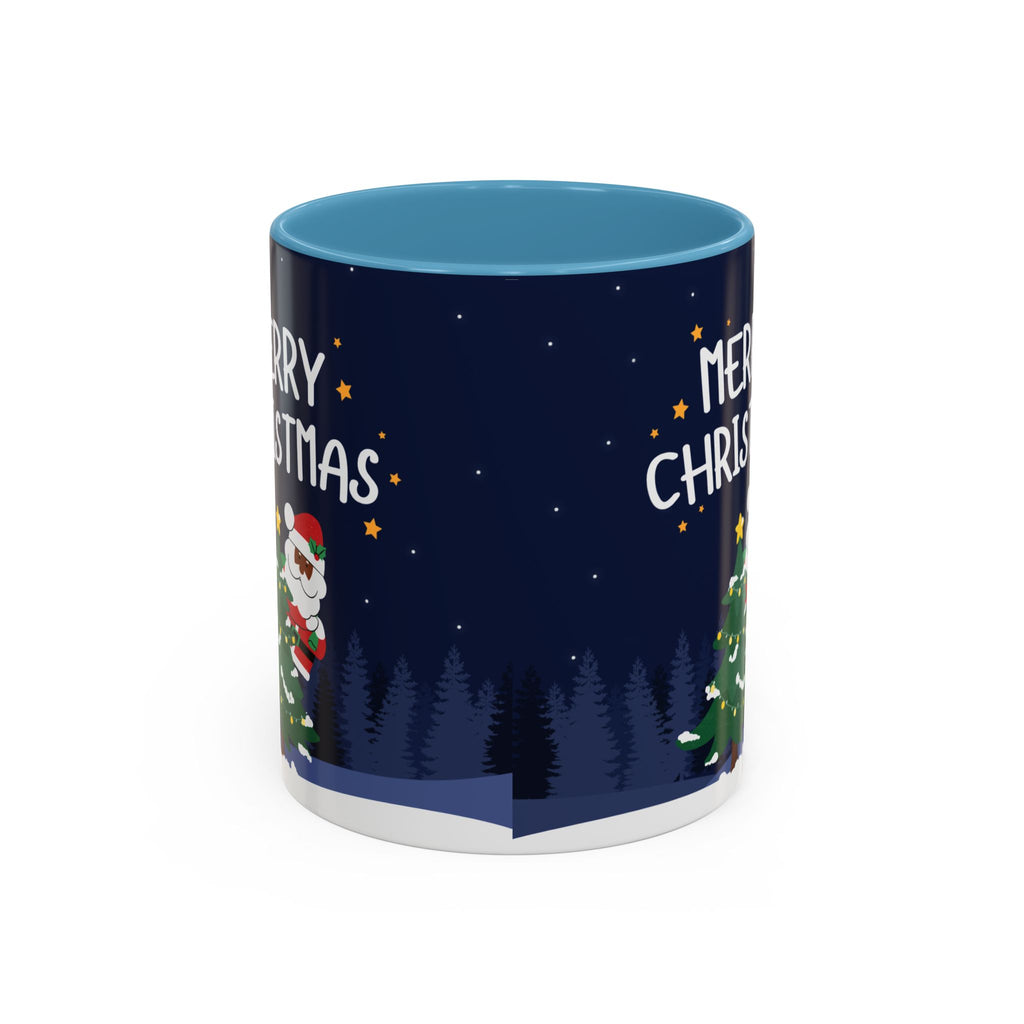 Merry Christmas Black Santa Christmas Mug