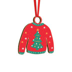 Ugly Christmas Sweater Wooden Ornament — Holiday Tree Sweater Charm