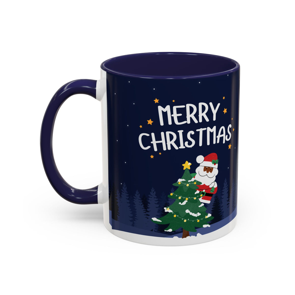 Merry Christmas Black Santa Christmas Mug