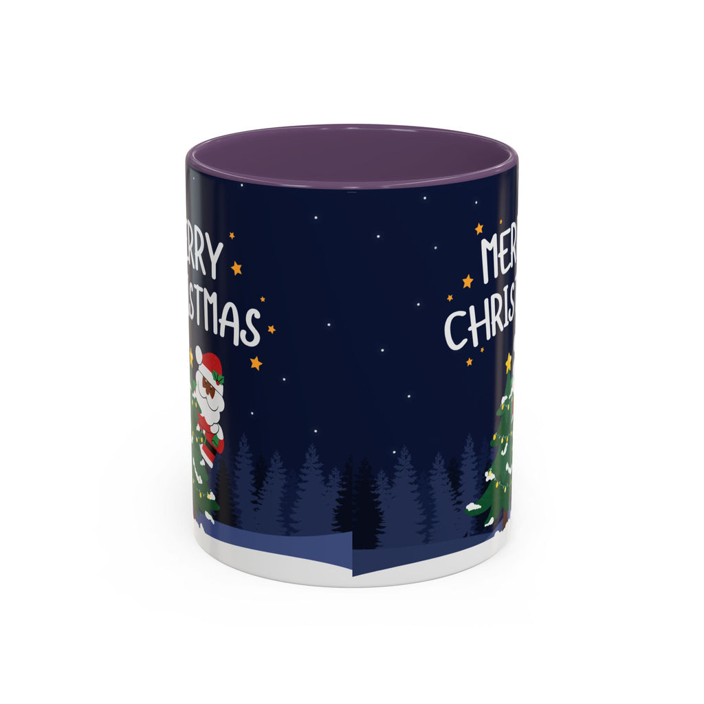 Merry Christmas Black Santa Christmas Mug
