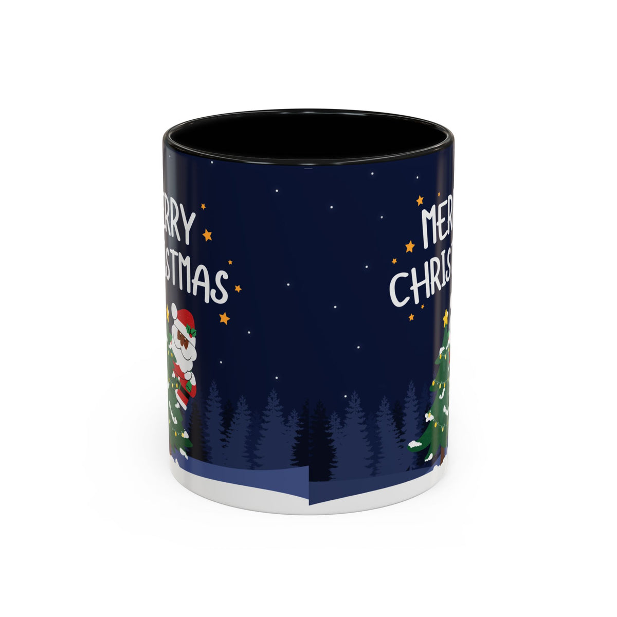 Merry Christmas Black Santa Christmas Mug