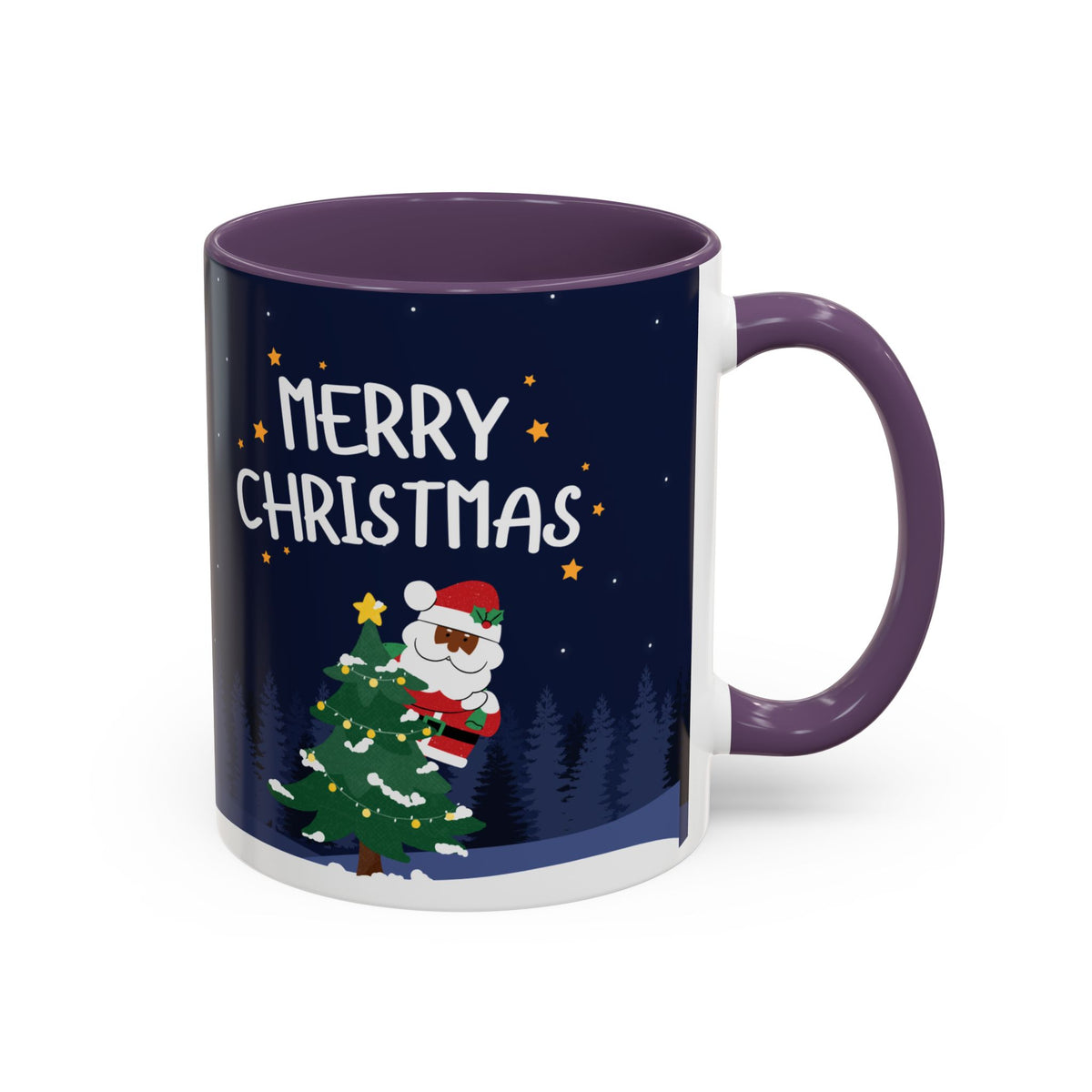 Merry Christmas Black Santa Christmas Mug