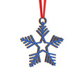 Blue Snowflake Wooden Ornament – Customizable Holiday Decoration