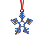 Blue Snowflake Wooden Ornament – Customizable Holiday Decoration