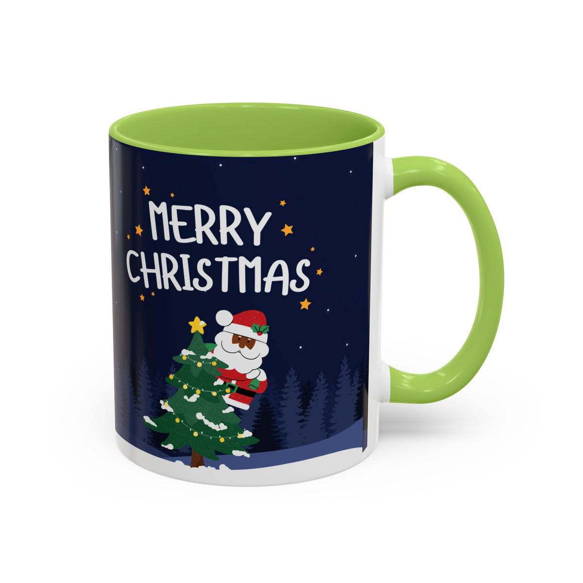 Merry Christmas Black Santa Christmas Mug