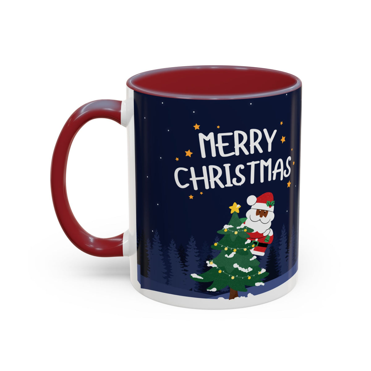 Merry Christmas Black Santa Christmas Mug