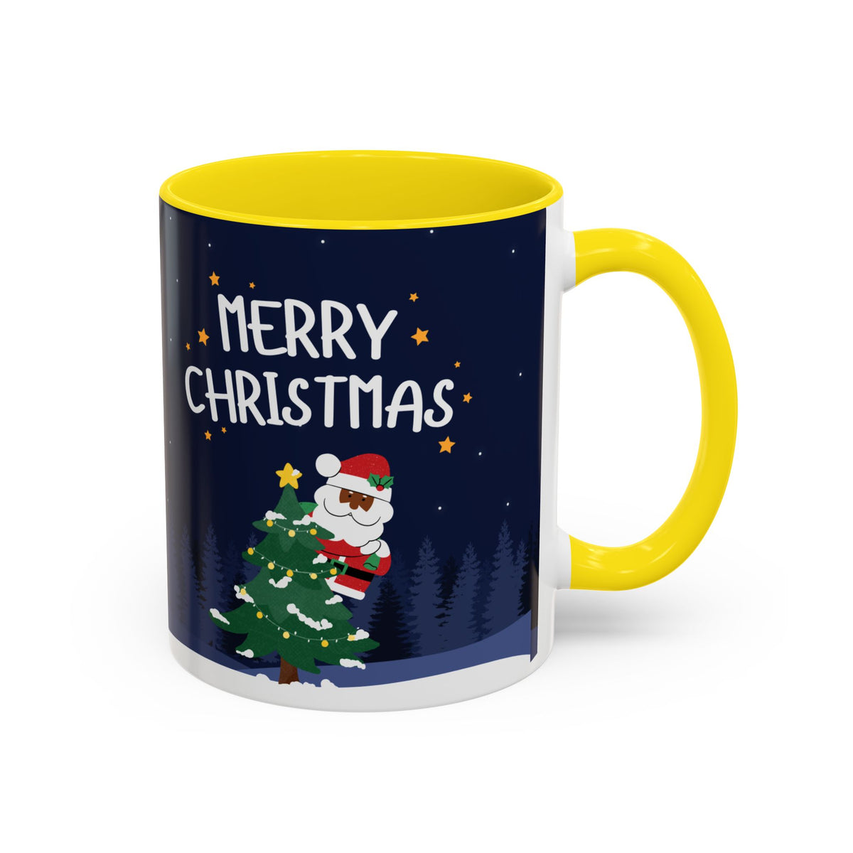 Merry Christmas Black Santa Christmas Mug