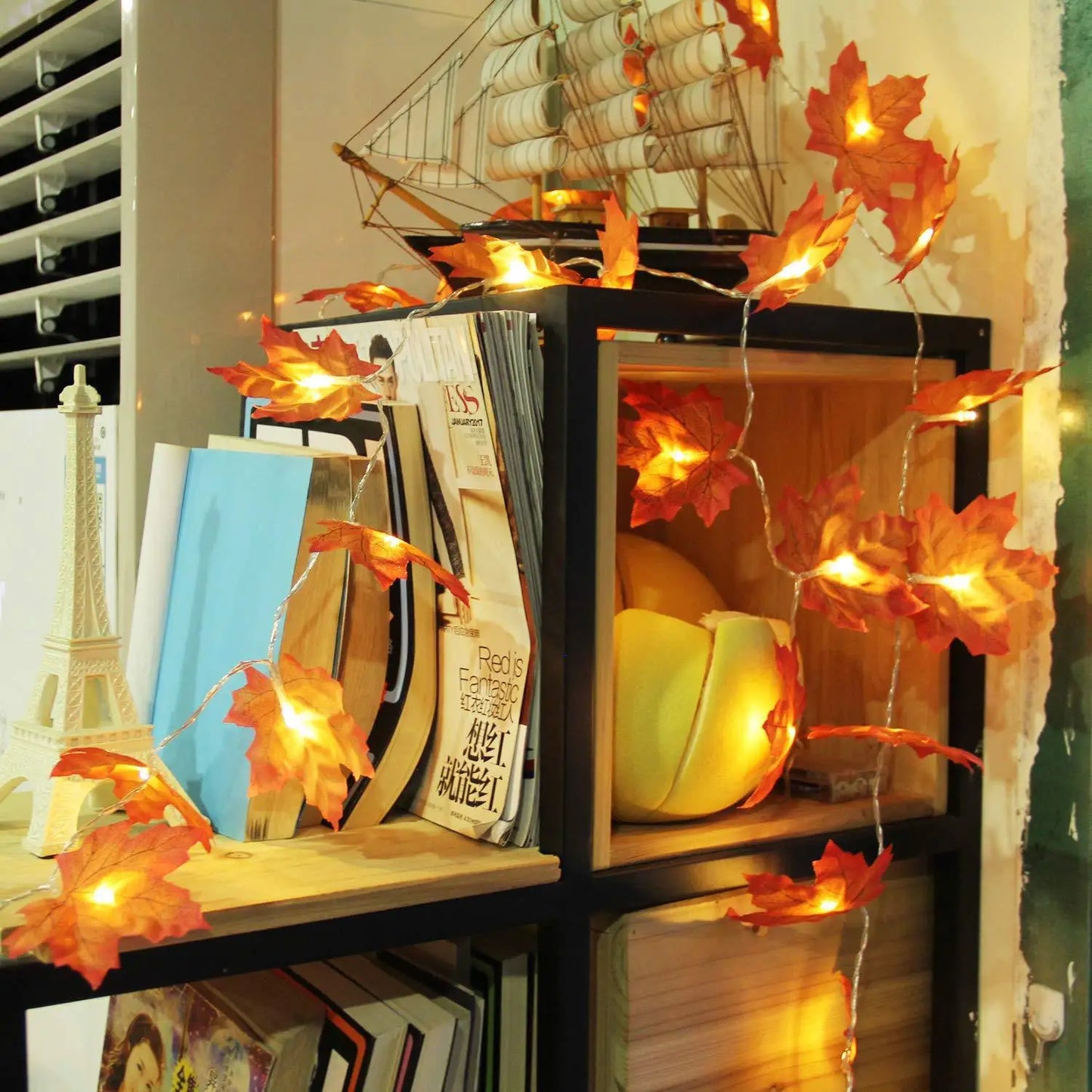 Fall Maple Leaf Leaves LED Light Garland