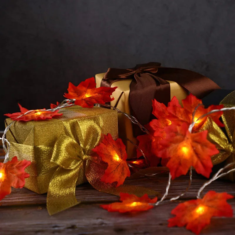 Fall Maple Leaf Leaves LED Light Garland