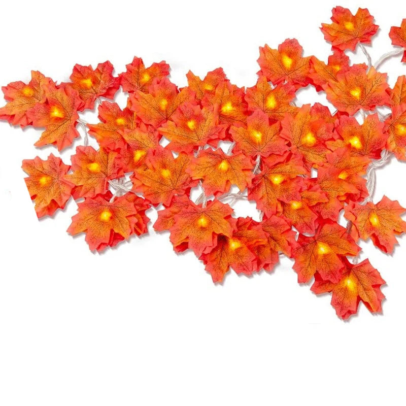 Fall Maple Leaf Leaves LED Light Garland