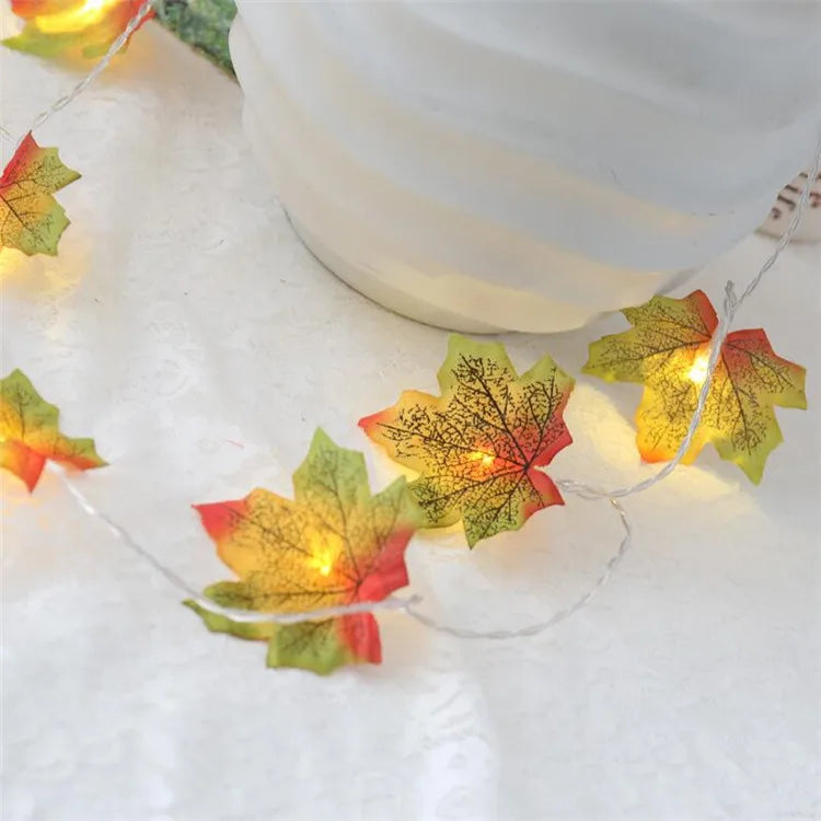 Fall Maple Leaf Leaves LED Light Garland