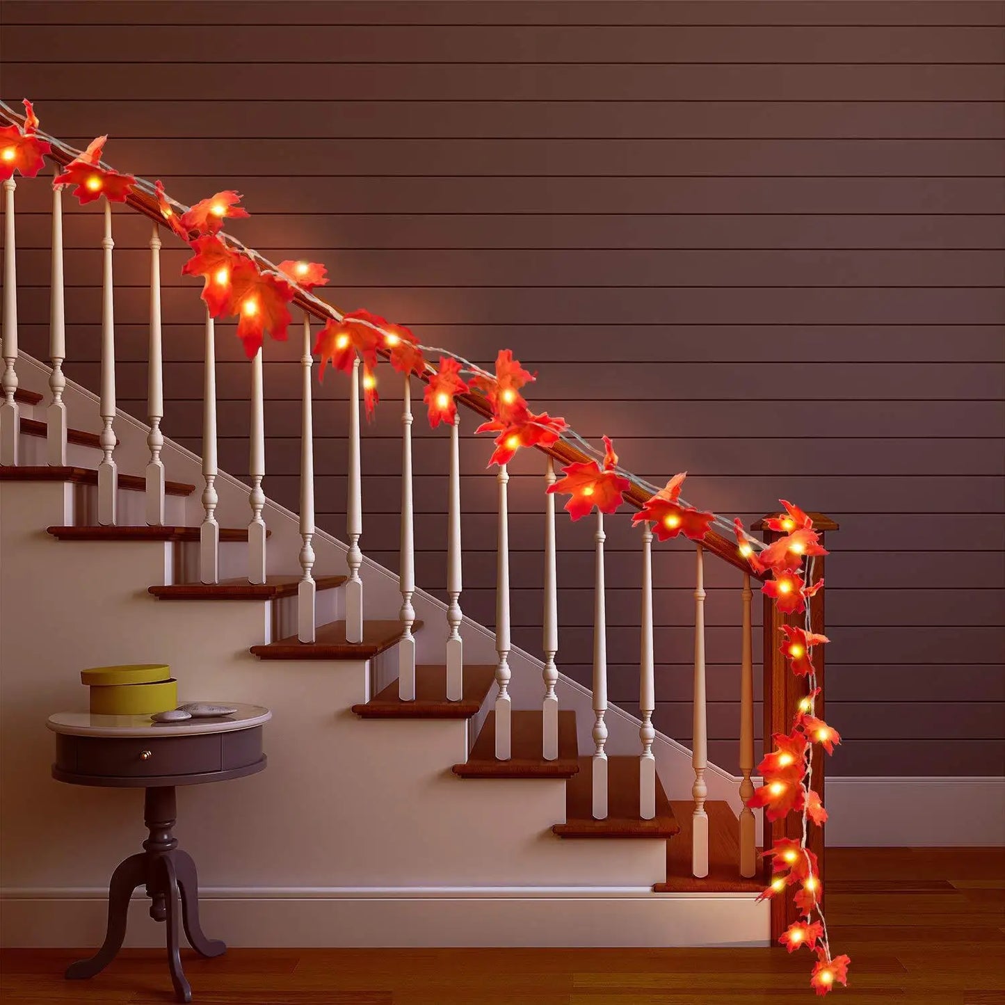 Fall Maple Leaf Leaves LED Light Garland