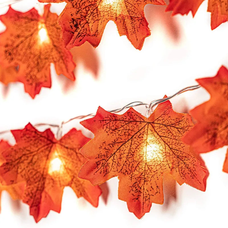 Fall Maple Leaf Leaves LED Light Garland