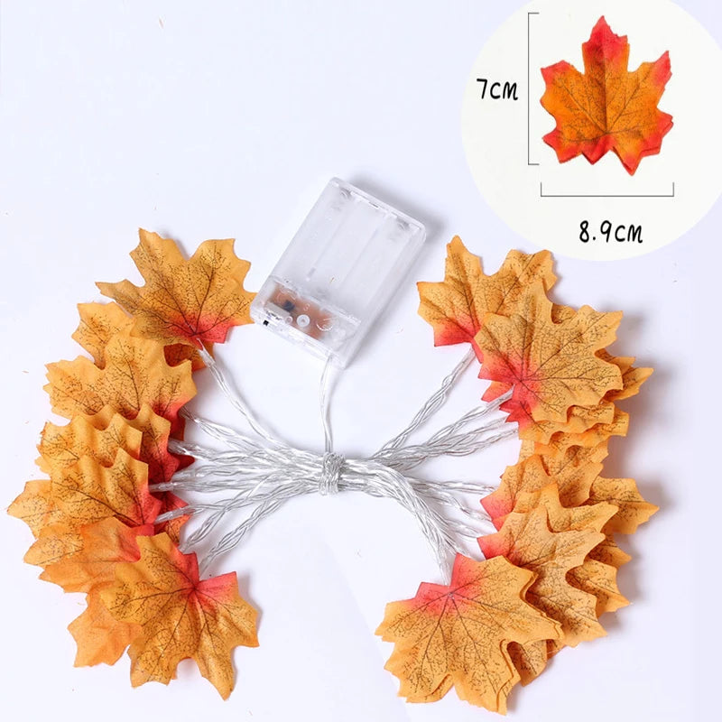 Fall Maple Leaf Leaves LED Light Garland