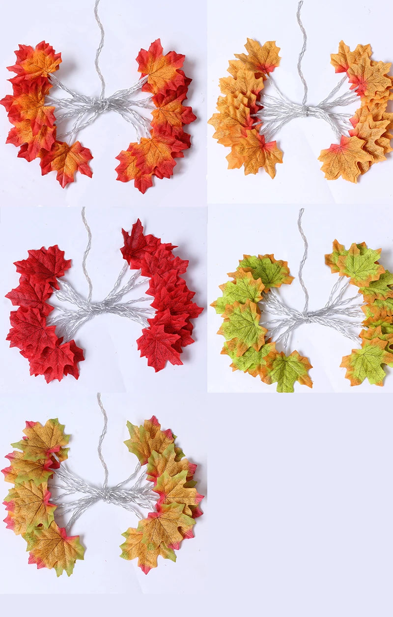 Fall Maple Leaf Leaves LED Light Garland